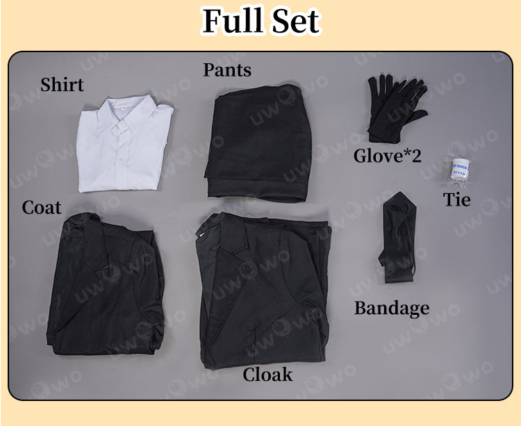 Uwowo Collab Series: Anime Bungou Stray Dogs Dazai Osamu Dark Era Black Suit Cosplay Costume