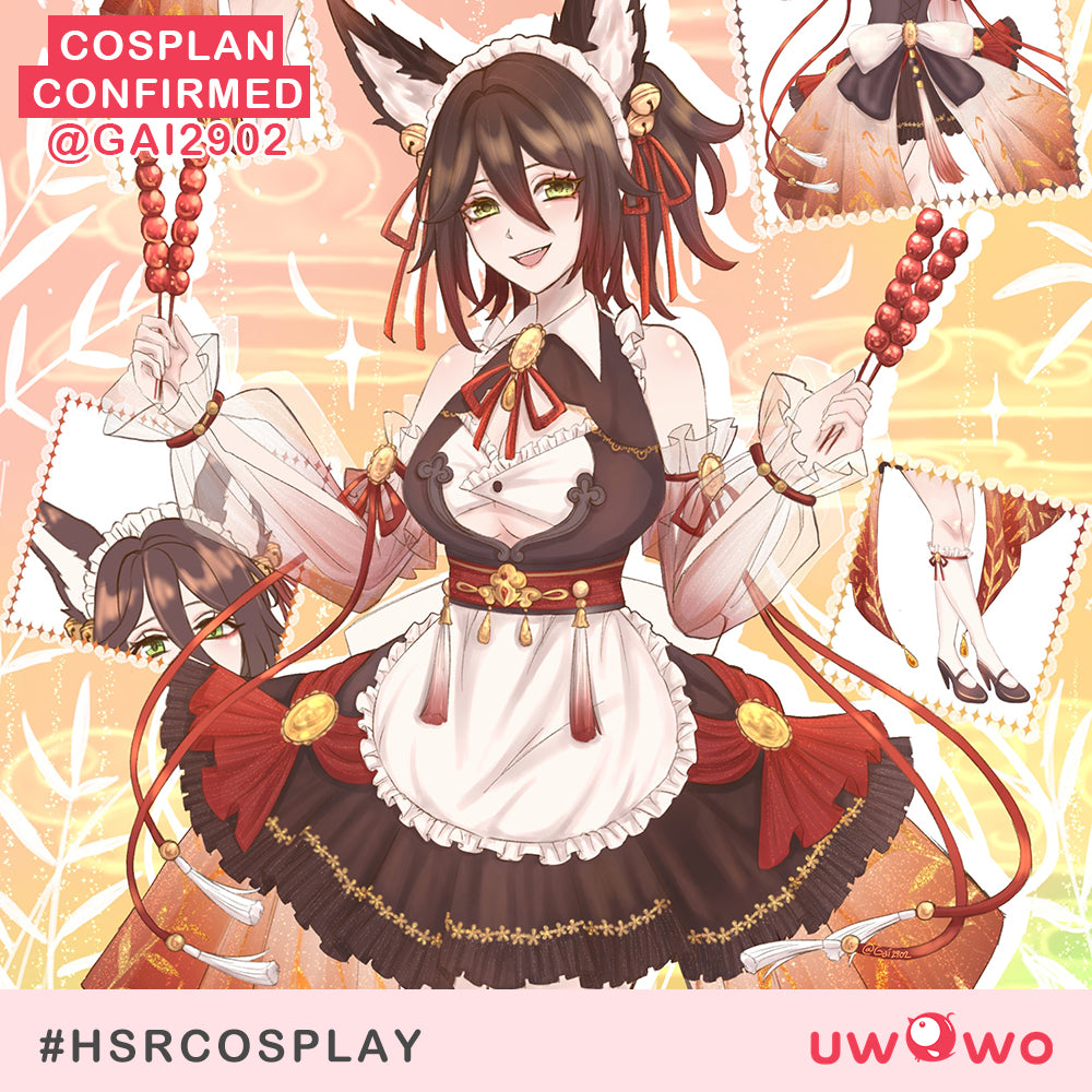 【In Stock】Uwowo Honkai Star Rail Fanart Tingyun Maid Fox Cosplay Costume