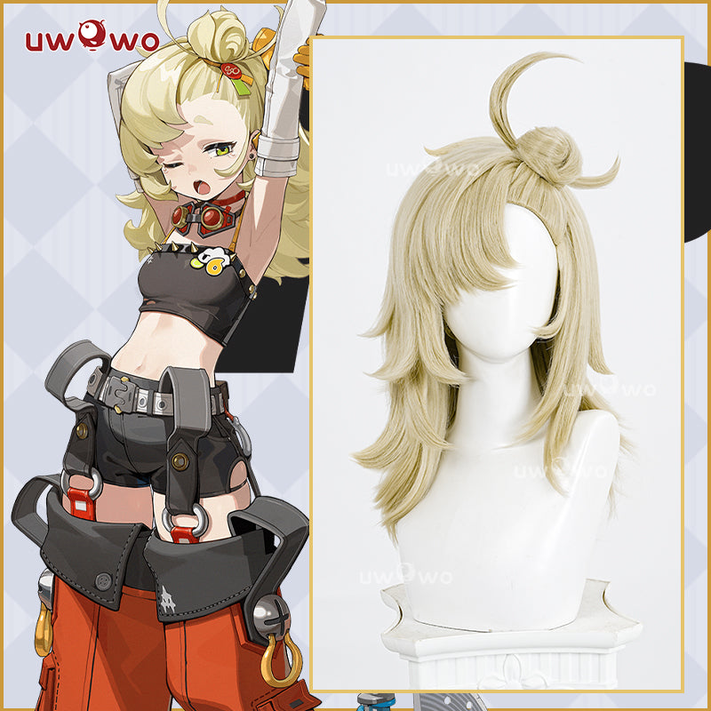 Uwowo Game Zenless Zone Zero ZZZ Piper Wheel Cosplay Wig Long Yellow H