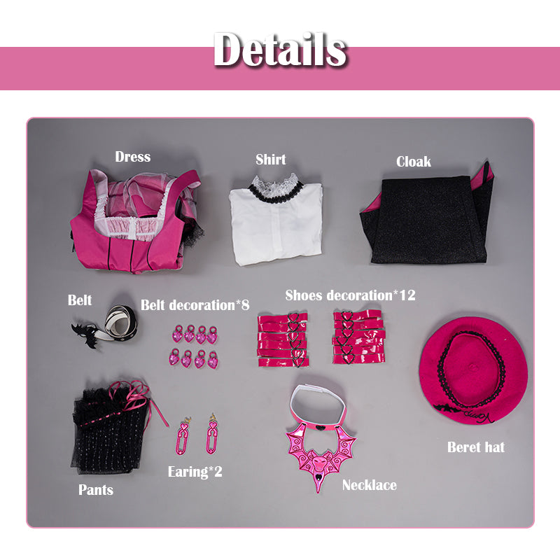 【In Stock】Uwowo Draculaura Vampire Spiderweb Cape Beret Gothic Dress Halloween Cosplay Costume