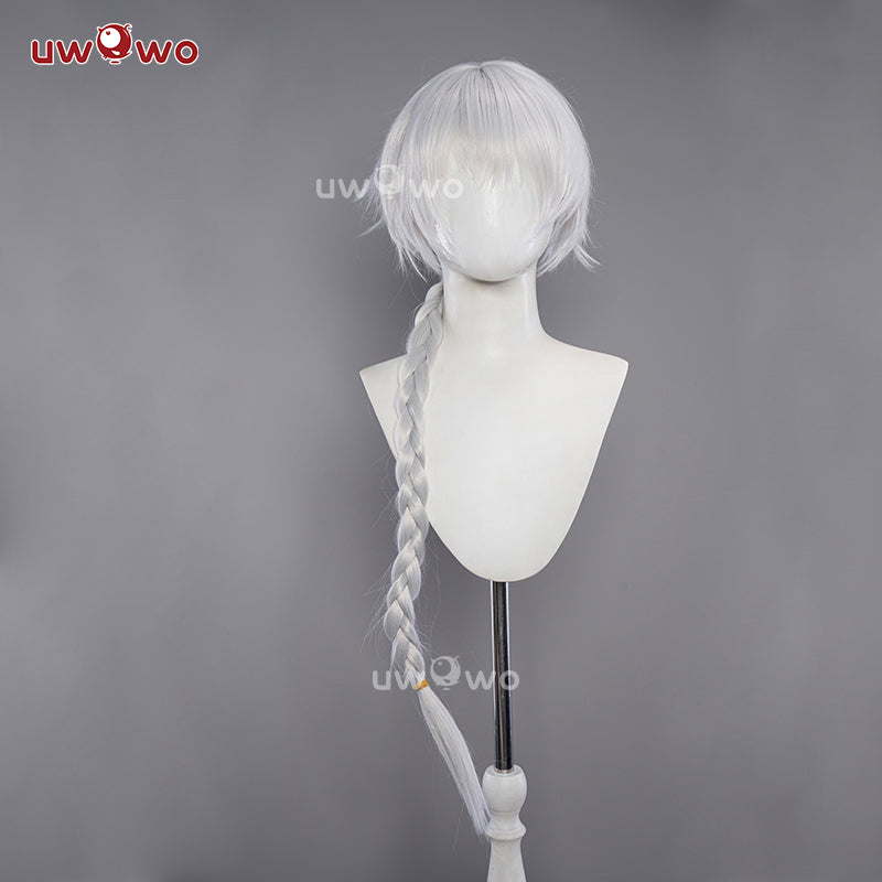 Uwowo Anime Bungou Stray Dogs Cosplay Wig Nikolai Gogol Cosplay Wig Silver Long Hair