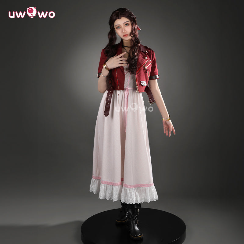 aerith red dress cosplay Women FF7 Remake Aerith Cosplay Costume FF7 Adult Halloween Deluxe Red Party Dress,Women,Small : Clothing, Shoes & Jewelry