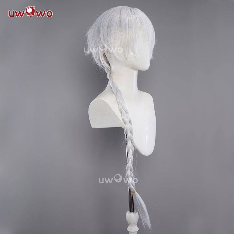 Uwowo Anime Bungou Stray Dogs Cosplay Wig Nikolai Gogol Cosplay Wig Silver Long Hair