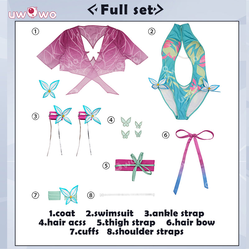 Uwowo Collab Series: Game Cosplay Women Butterfly Swimsuit Costume