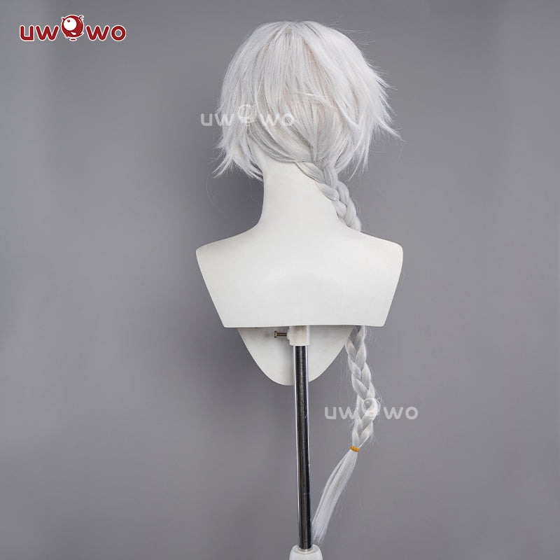 Uwowo Anime Bungou Stray Dogs Cosplay Wig Nikolai Gogol Cosplay Wig Silver Long Hair