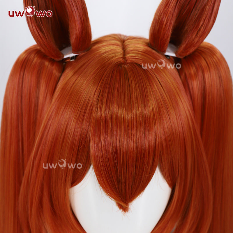 Uwowo Umamusume: Pretty Derby Daiwa Scarlet Starting Future Stage Outfit Cosplay Wig Long Brown Hair With Ponytails