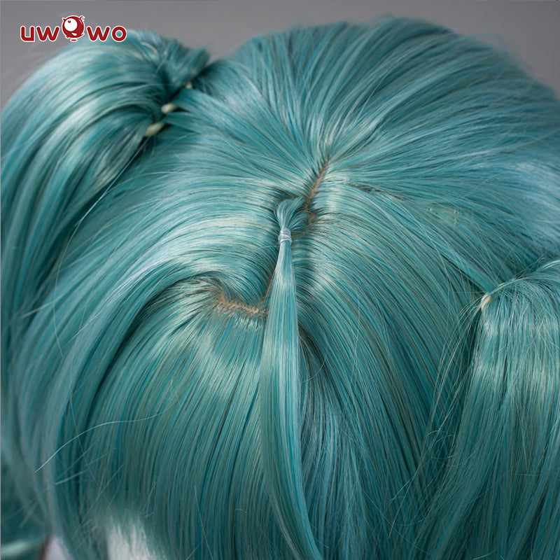 Uwowo V singer Rascal Collab Devil Wings Gothic Cosplay Wig Grenn Long Hair