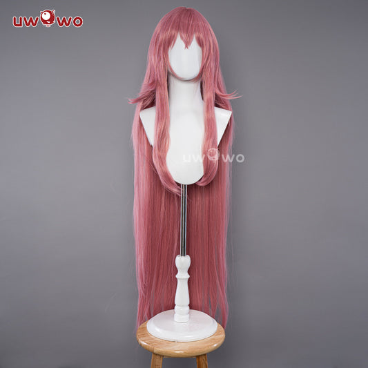 Uwowo V Singer Rascal Collab Witch Gothic Halloween Cosplay Wig Long Pink Hair
