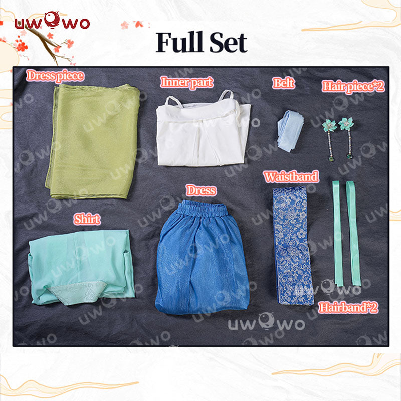 【25TH 00;00 Flash Sale】INSTOCK-Uwowo Anime The Apothecary Diaries Maomao Frog Green Hanfu Style Hunt Cosplay Costume