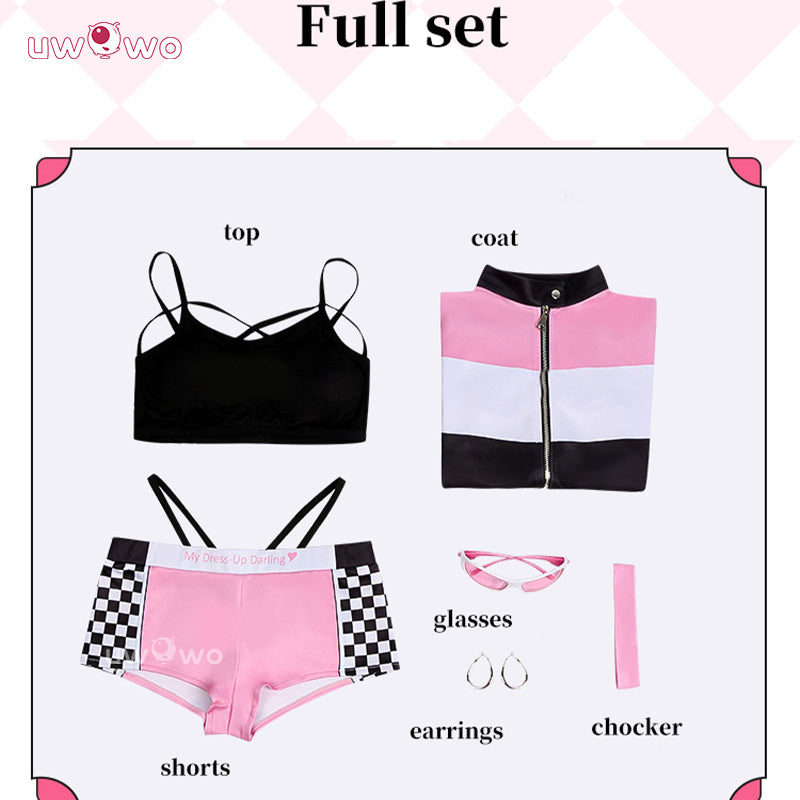 Uwowo Collab Series: Anime My Dress-Up Darling Marin Kitagawa Pink Race Queen Cosplay Costume S-2XL