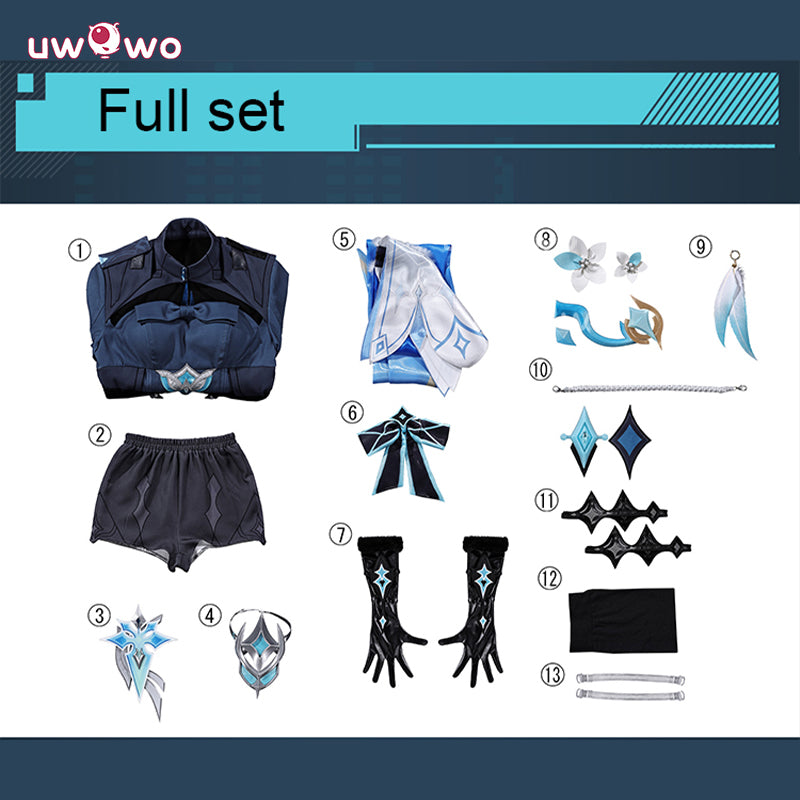 Uwowo Collab Series: Genshin Impact Lumine Night Hunt In Snow Cosplay Costume S-2XL