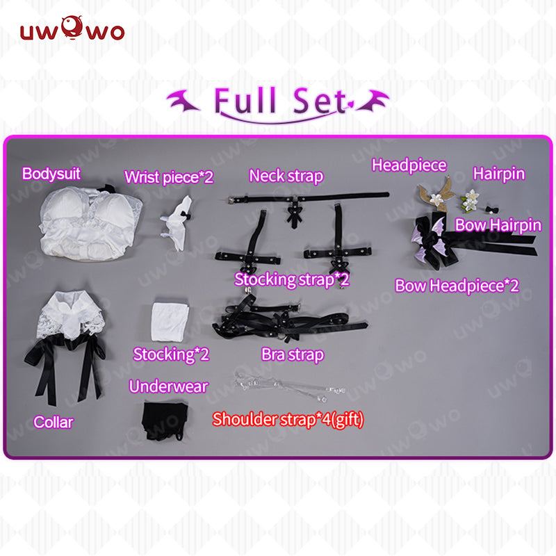 【In Stock】Uwowo Genshin Impact Fanart: Keqing Heart Succubus Restrained Devil Halloween Cosplay Costumes