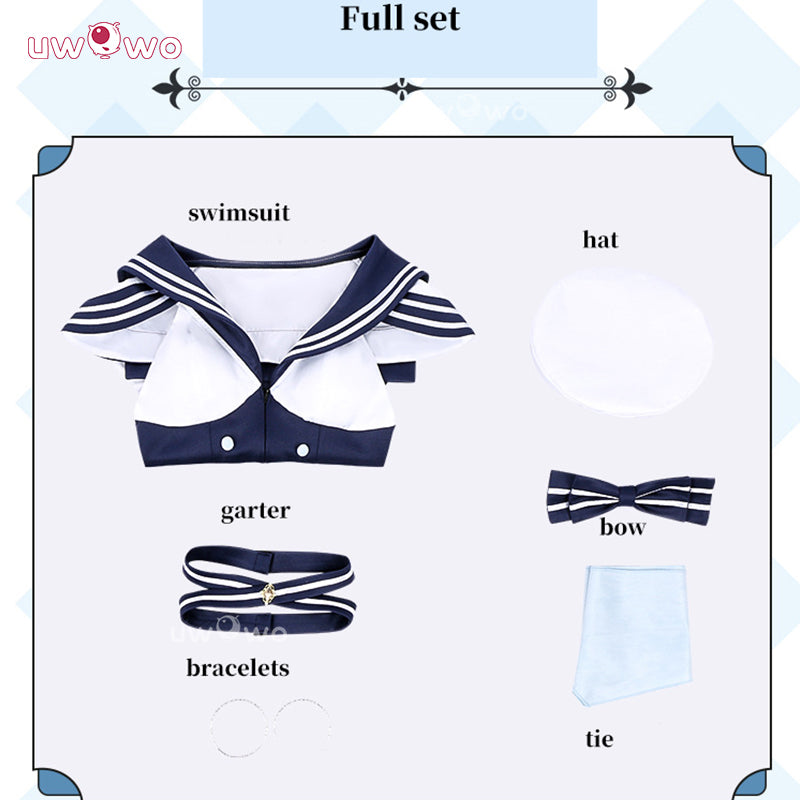 Uwowo Collab Series: Anime My Dress-Up Darling Marin Kitagawa Summer Sailor Swimsuit Cosplay Costume S-2XL