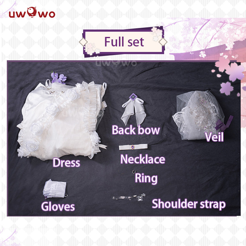 INSTOCK-Uwowo Azur Lane Musashi Oath Dress 'Purest Wisteria' Bride Cosplay Costume