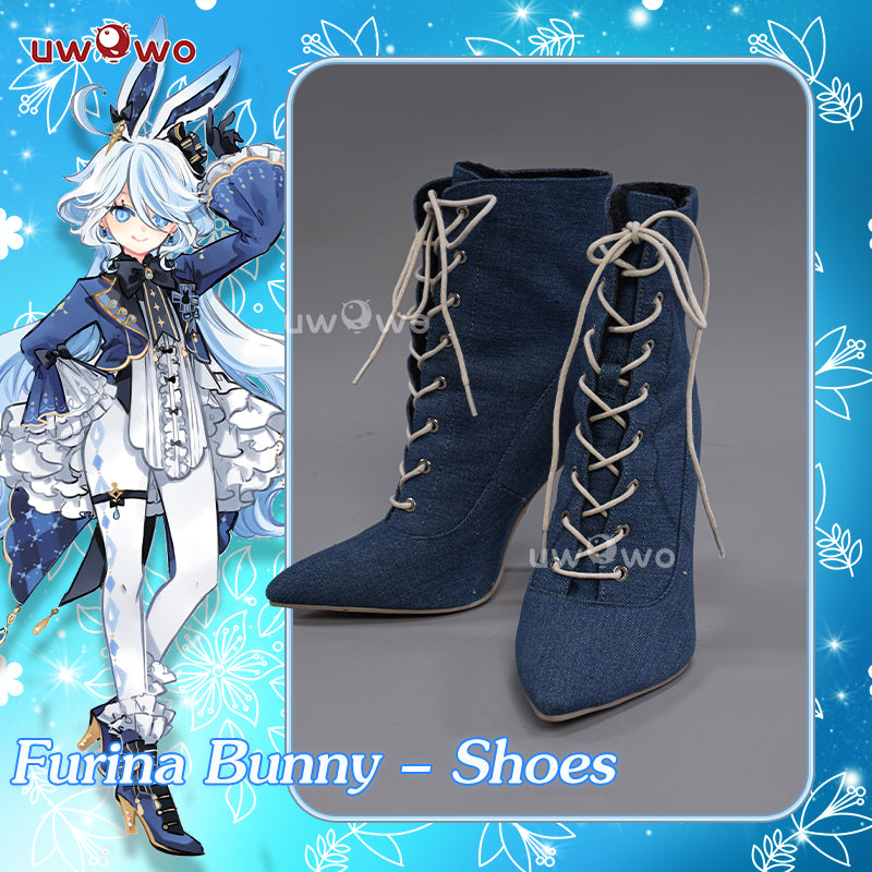 Exclusive Uwowo Genshin Impact Fanart Furina Bunny Suit Cosplay Shoes