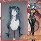 Uwowo Azur Lane KMS Regensburg Darksteel Dragon Iron Blood Sheer 18+ Sexy Cosplay Wig Light Blue Long Hair With Ponytails