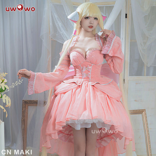 Uwowo Anime/Manga Chobits Chii Lolita Pink Bow Clamp Cosplay Costume