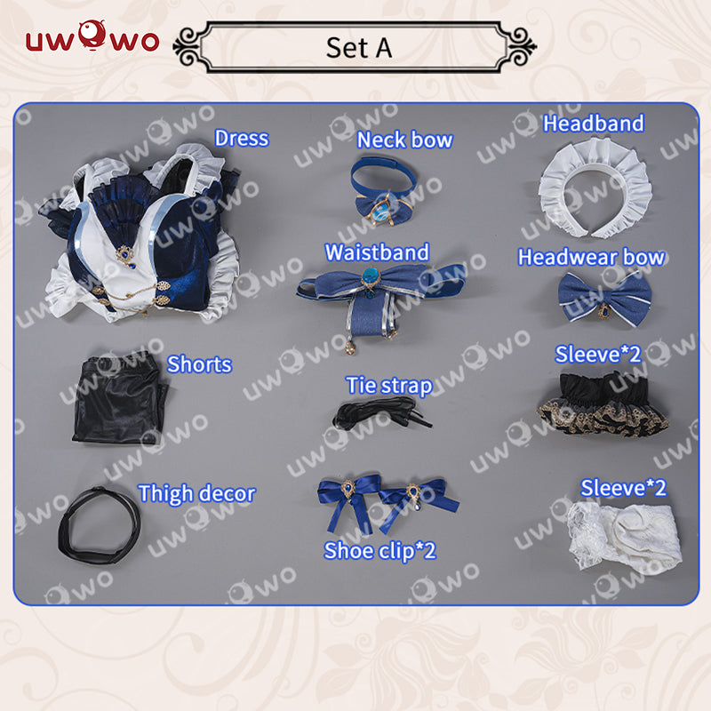 Uwowo Genshin Impact Fanart Furina Focalors Hydro Archon Maid Cosplay Costume - Uwowo Cosplay