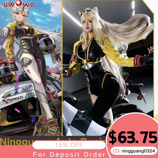 【Pre-sale】Uwowo Genshin Impact Fanart Ningguang Auto Racing Suit Cosplay Costume