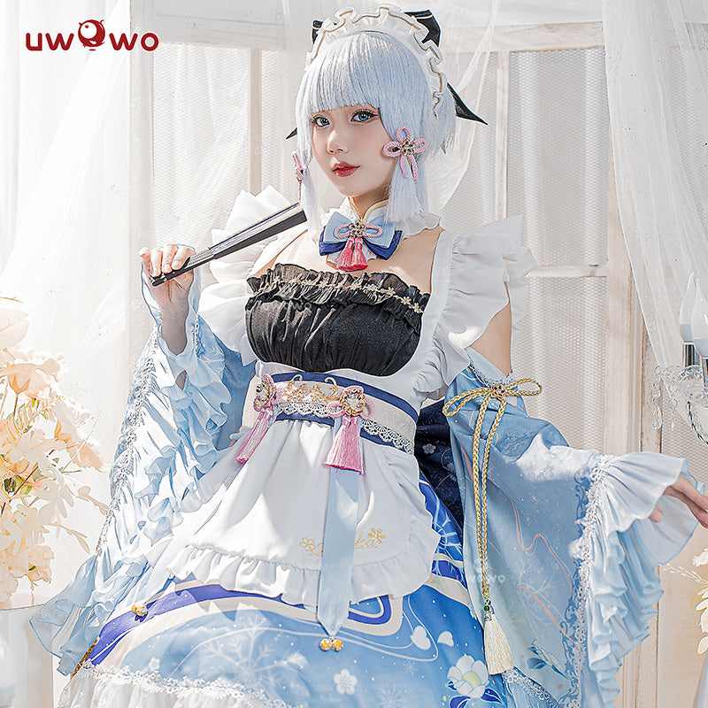 【in Stock】uwowo Genshin Impact Fanart Ayaka Maid Dress Cosplay Costume Uwowo Cosplay