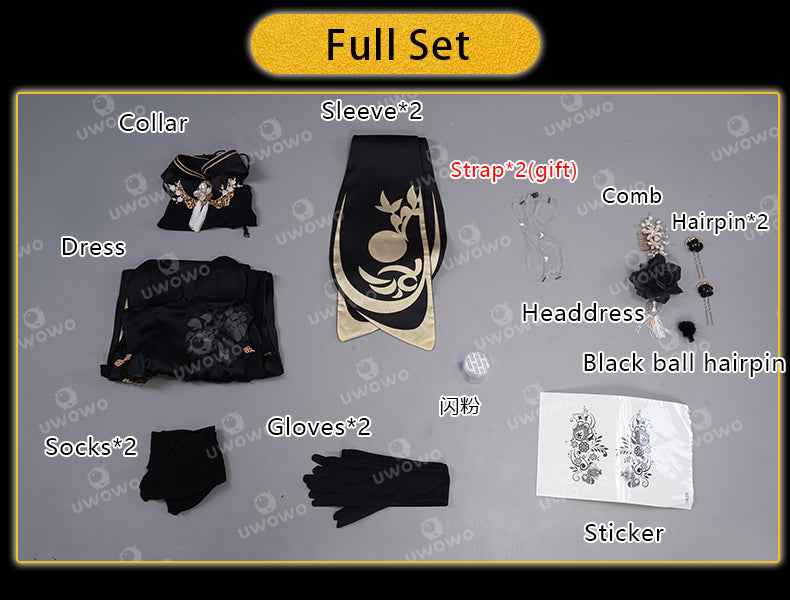 Uwowo Game Azur Lane Chenhai Black Chinese Dress Sexy Cosplay Costume - Uwowo Cosplay