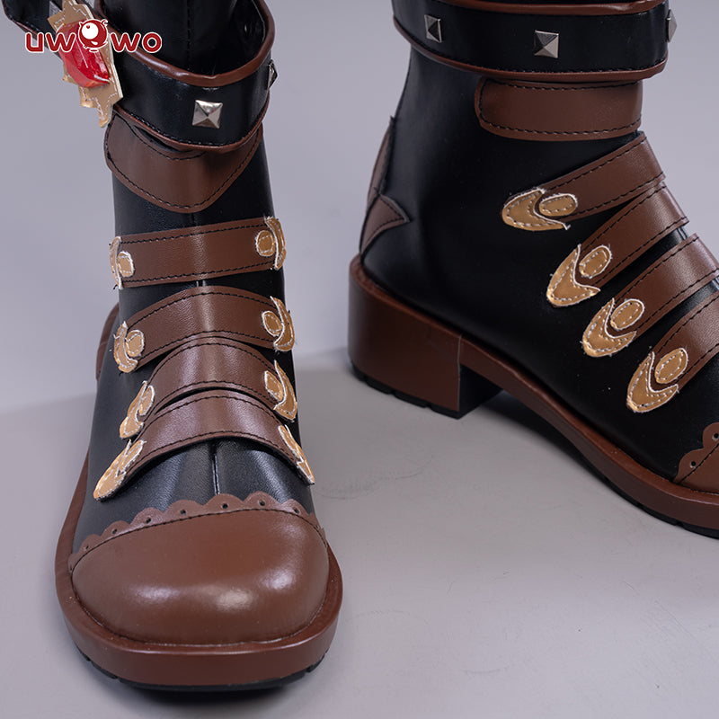 Uwowo Game Genshin Impact Cosplay Diluc The Dark Side of Dawn Darknight Hero Cosplay Shoes - Uwowo Cosplay