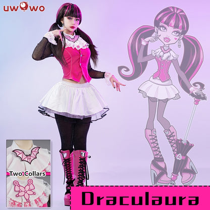 【In Stock】Uwowo Monster High Draculaura G1 Pink Suit Vampire Anime Female Halloween Cosplay Costumes - Uwowo Cosplay