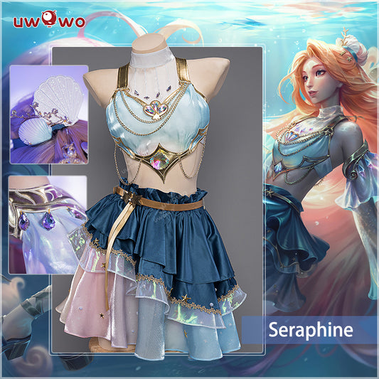 【Clearance Sale】【In Stock】Uwowo Game League of Legends/LOL: Prestige Ocean Song Seraphine Pool Party Swimsuit Cosplay Costume - Uwowo Cosplay