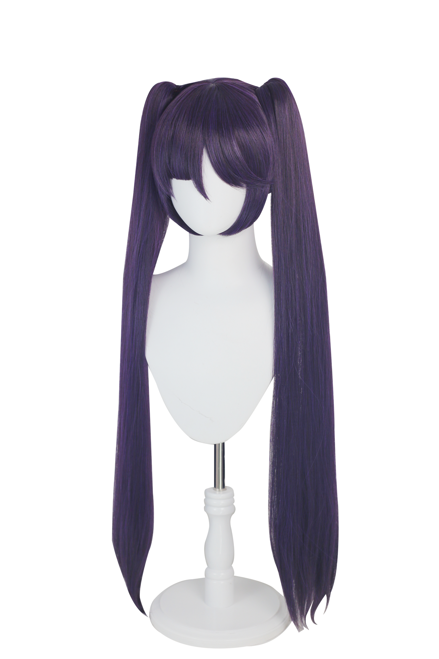 【Pre-sale】Uwowo Game Genshin Impact Mona Megistus Cosplay Wig Astral Reflection 90cm Purple Twin Tail Wig - Uwowo Cosplay