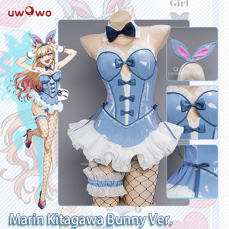 Uwowo Anime/Manga My Dress-Up Darling Marin Kitagawa Blue Bunny Girl Cosplay Costumes