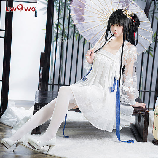 [Last Batch]【In Stock】Uwowo Game Azur Lane Yat Sen White Chinese Style Dress Cosplay Cosutme