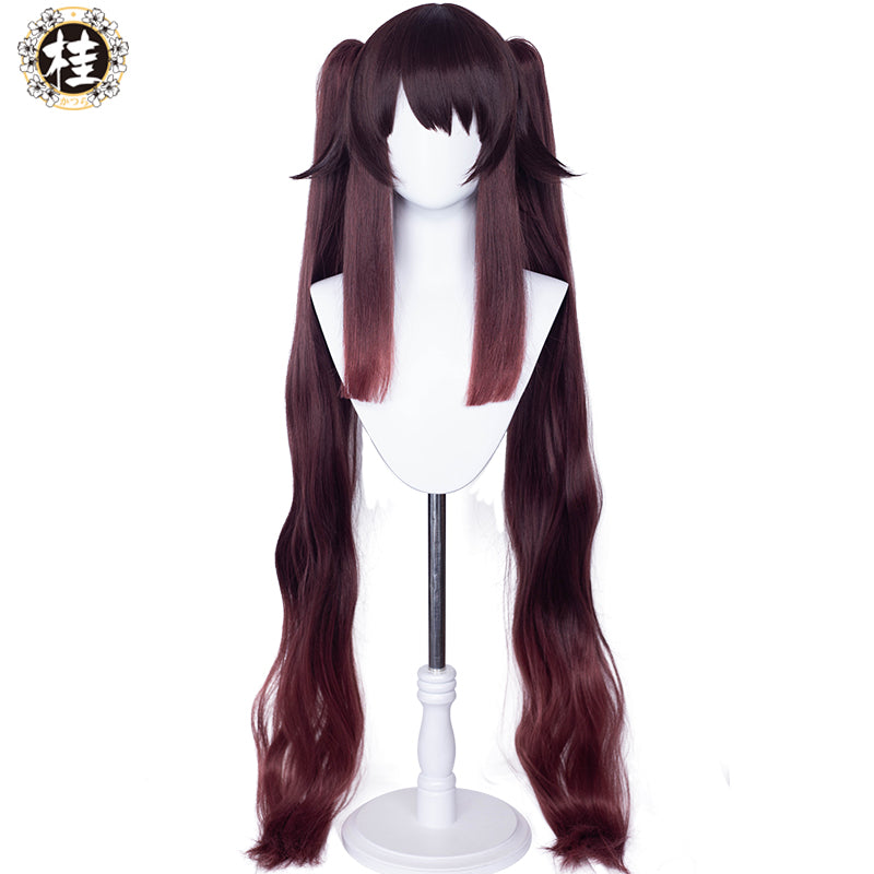 【Pre-sale】Uwowo Genshin Impact Cosplay Hu Tao Cosplay Wig 115cm Brown Claw Clip Ponytail Hutao Hair - Uwowo Cosplay