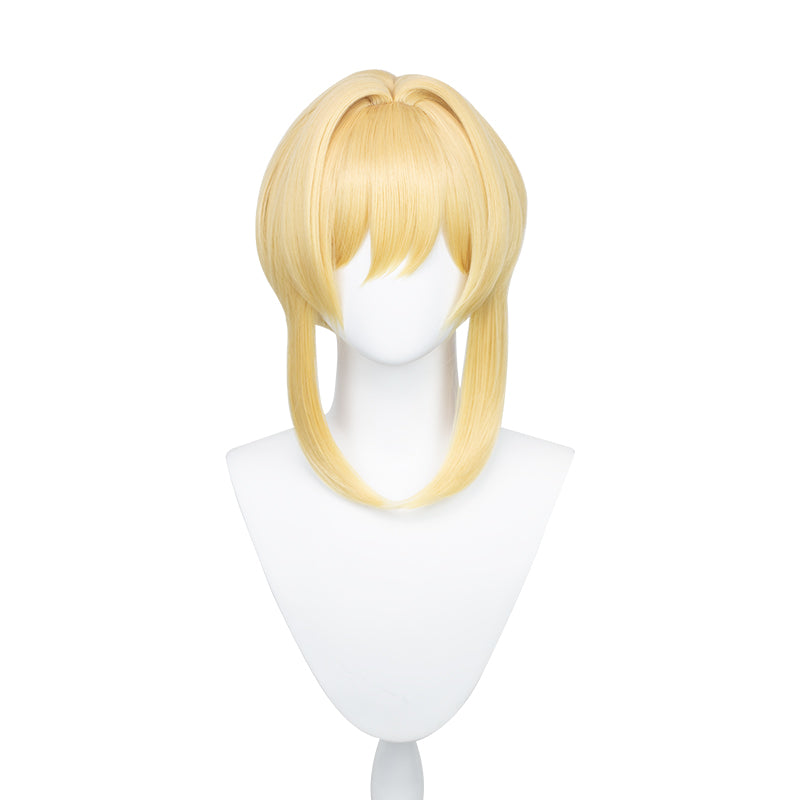 Uwowo Genshin Impact Female Traveler Cosplay Wig 35cm Gold Short Hair Lumine/Hotaru/Hyeong/荧 - Uwowo Cosplay
