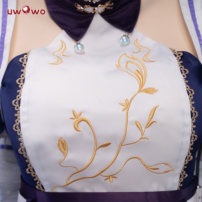 【In Stock】Exclusive Authorization Uwowo Game Genshin Impact Fanart Keqing Maid Ver Cosplay Costume - Uwowo Cosplay