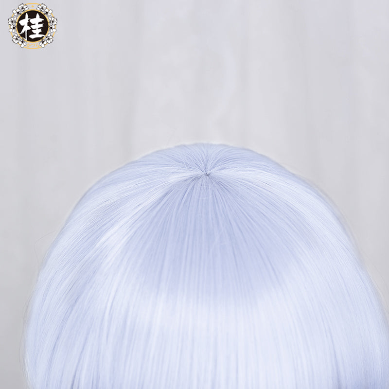 Uwowo Game Genshin Impact Kamisato Ayaka Cosplay Wig 65cm White blue Ponytail Hair - Uwowo Cosplay