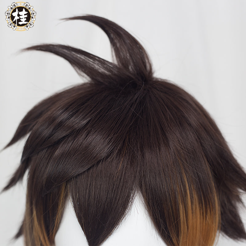 Uwowo Game Genshin Impact Zhongli Vago Mundo Cosplay Wig 28cm Orange Short Hair - Uwowo Cosplay