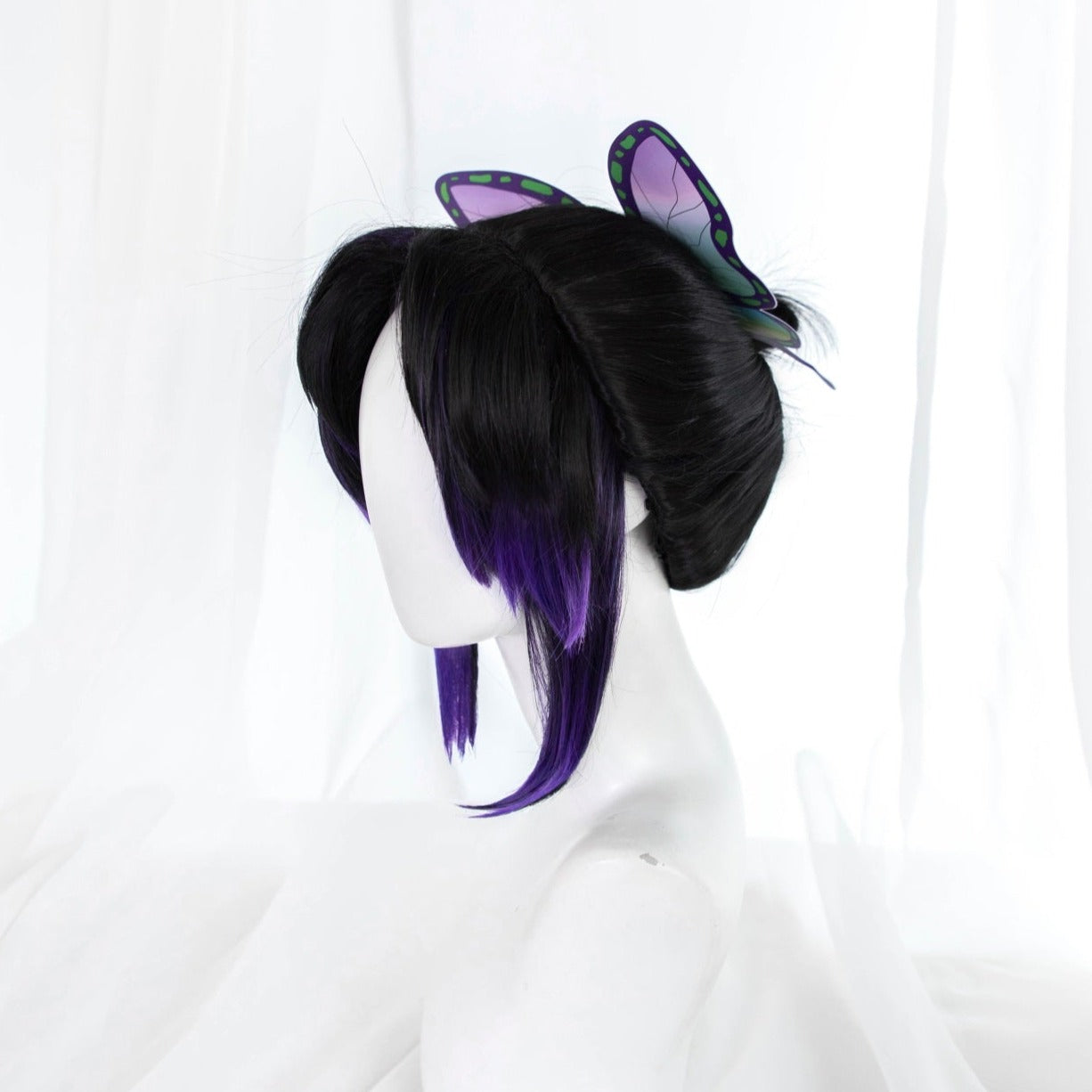Uwowo Demon Slayer: Kimetsu no Yaiba Shinobu Kochou Cosplay Wig 23cm Short Black Purple Gradient Demon Slaying Corps - Uwowo Cosplay