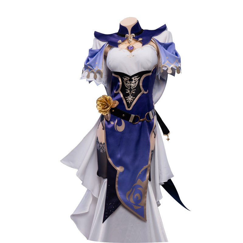 【In Stock】Uwowo Game Genshin Impact Plus Size Cosplay Lisa Witch of Purple Rose Costume The Librarian Sexy Dress - Uwowo Cosplay