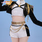Uwowo Collab Series: Kpop Huntrix Rumi GOLDEN Performance Black Suit Cosplay Costume XS-3XL
