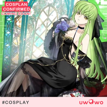 S-3XL INSTOCK-Uwowo Code Geass: C.C. CC Black Gown Cosplay Costume
