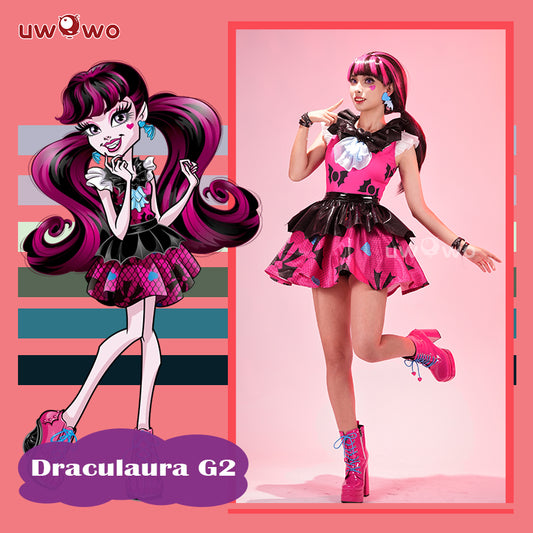 【Pre-sale】Uwowo Monster High Draculaura G2 Pink Suit Vampire Anime Female Cosplay Costumes