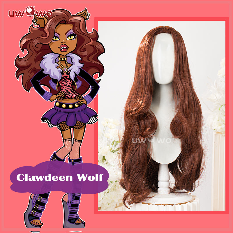 Uwowo Monster High Clawdeen Wolf Cosplay Wig Long Brown Hair