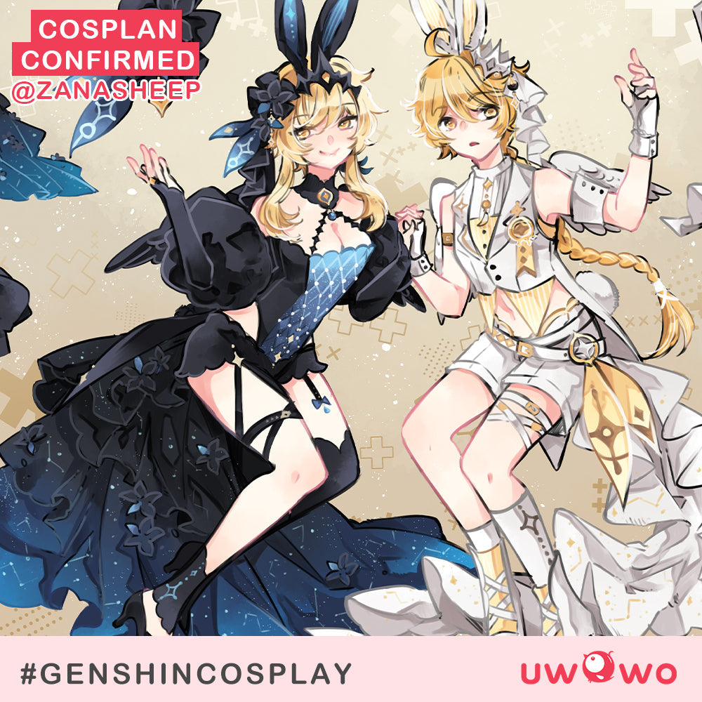 【Confirmed】Exclusive Uwowo Genshin Impact Fanart Aether White Bunny Cosplay Costume