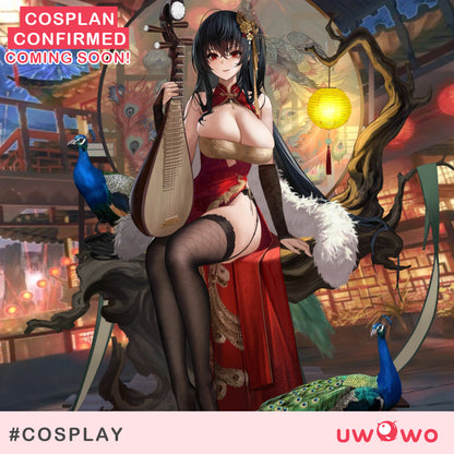 S-3XL Uwowo Azur Lane IJN Taihou New Year Red Qipao Cheongsam Boudoir Cosplay Costume
