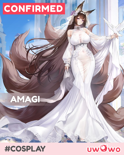 【Pre-sale】 Uwowo Game Azur Lane Amagi Oath Skin Bride Wedding Boudoir Cosplay Costume