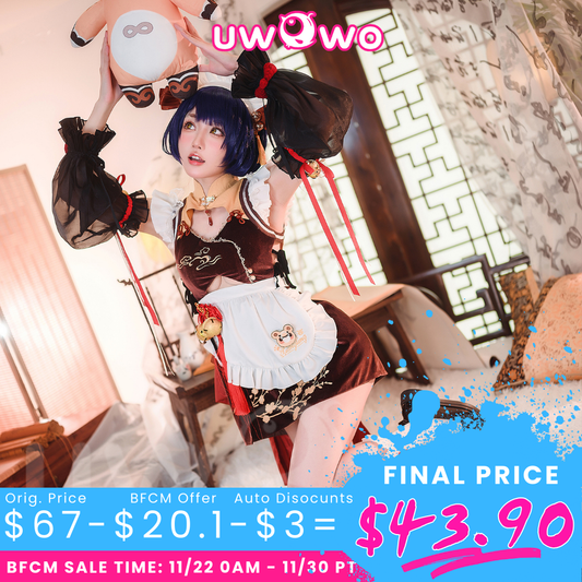 [Special Discount]【In Stock】Exclusive Uwowo Game Genshin Impact Fanart Xiangling Maid Ver Cosplay Costume