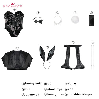 Uwowo Collab Series: Anime My Dress-Up Darling S2 Marin Kitagawa Black Bunny Suit Cosplay Costume XS-2XL