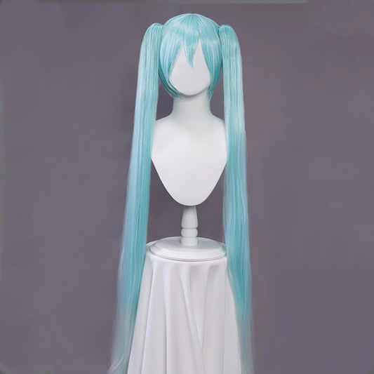 【Pre-sale】Uwowo V Singer Halloween Cosplay Wig 110cm Aqua green Double Ponytail Hair