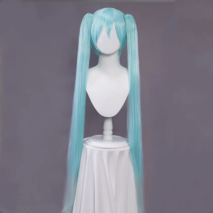 Uwowo V Singer Cosplay Wig 110cm Aqua green Double Ponytail Hair