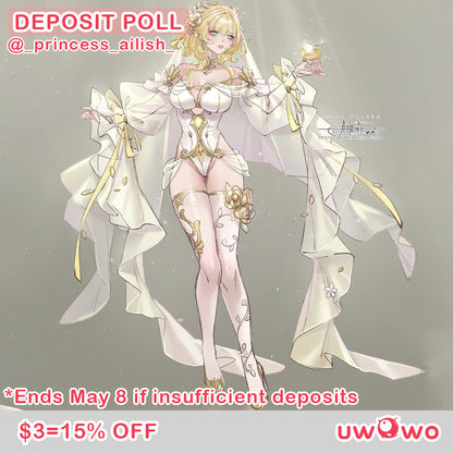 INSTOCK Uwowo Honkai: Star Rail Aglaea Bride Fanart Cosplay Costume
